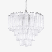 Aurora Chandelier Clear Glass Multi-Tier Crystal Glow - Blowlighting