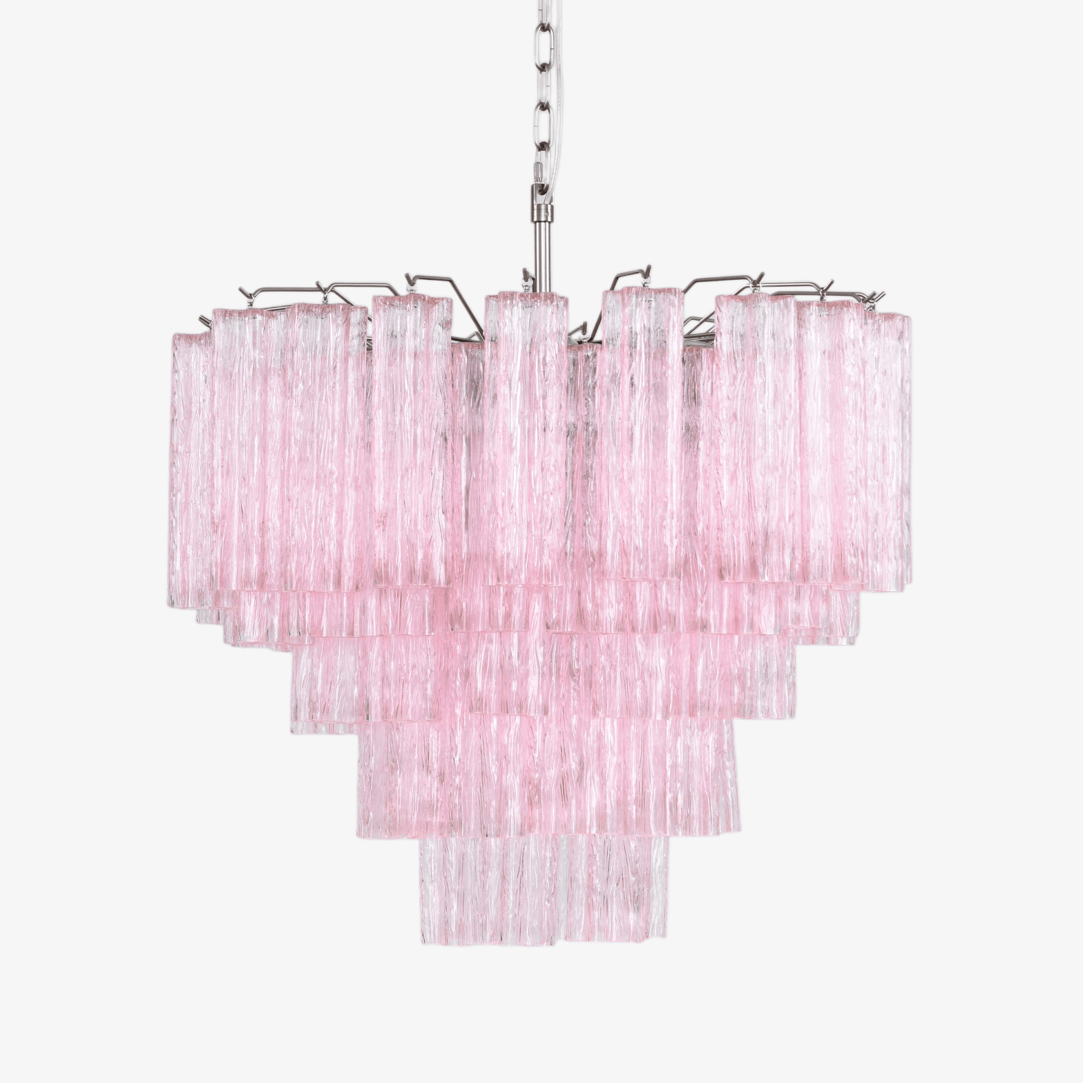 Aurora Chandelier Pink Glass Multi-Tier Romantic Glow - Blowlighting