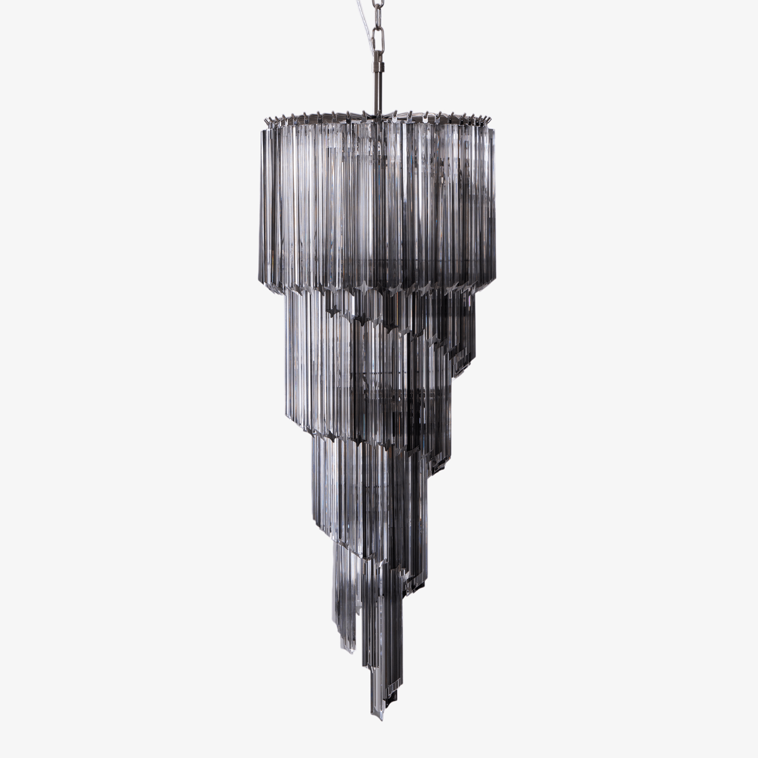 Aurora Chandelier Smoked Glass Spiral - Blowlighting