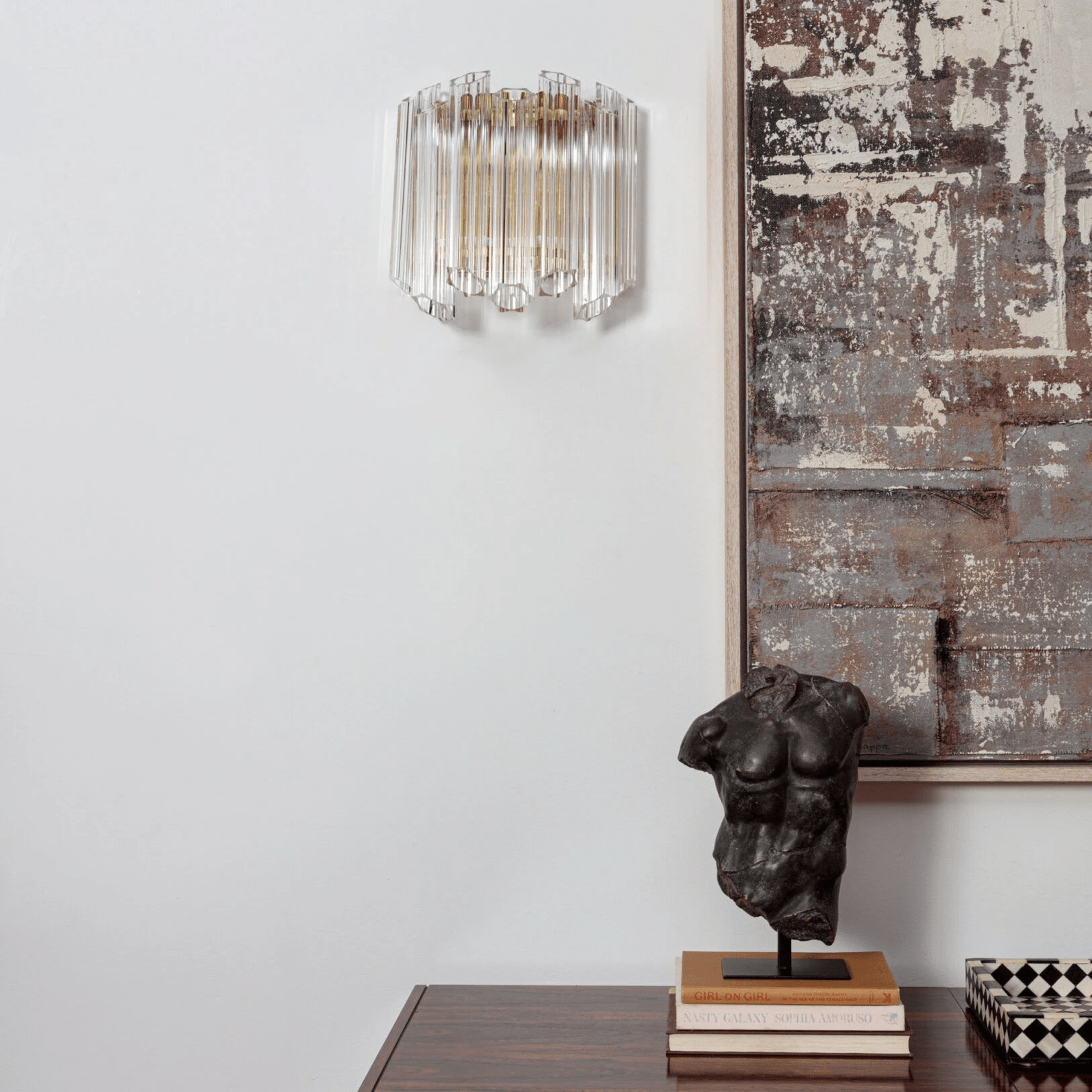 Aurora Wall Lamp Clear Murano Glass Tube Cascade - Blowlighting