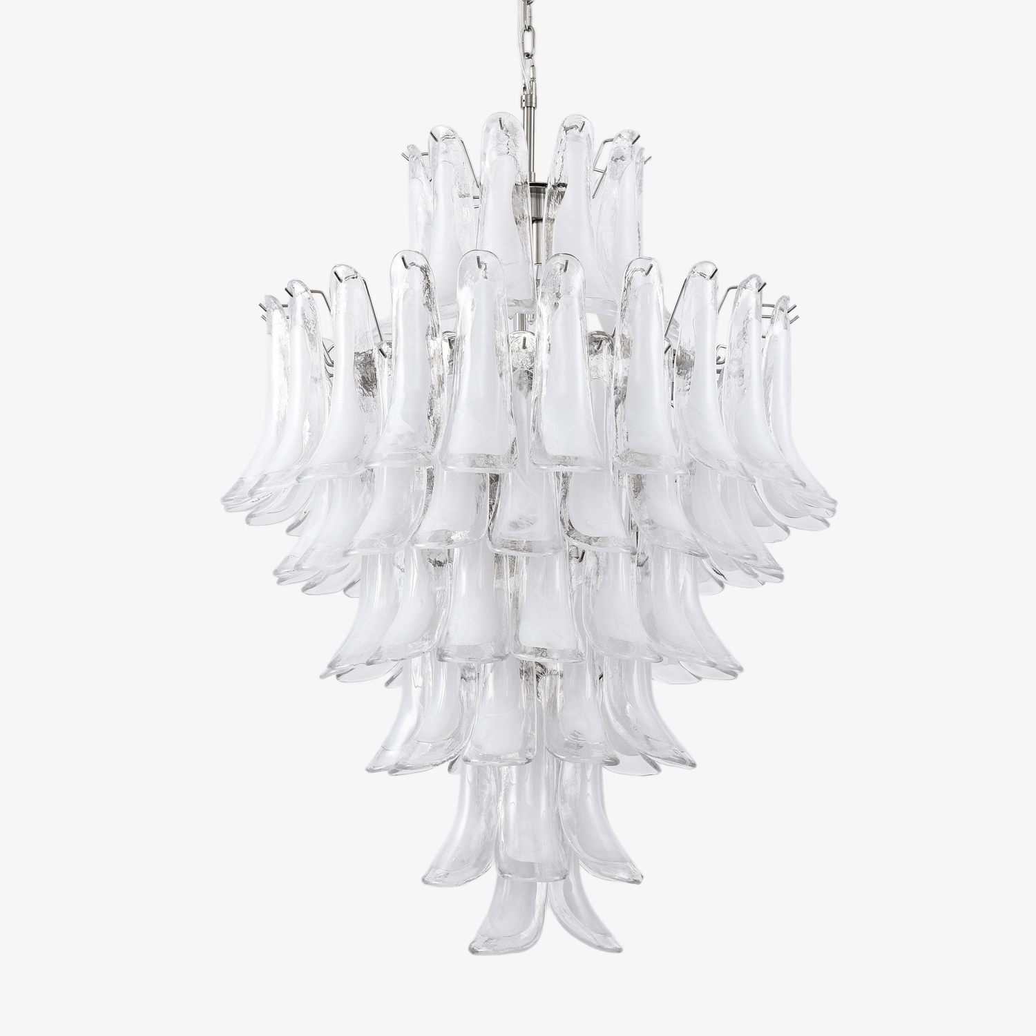 Aurora Chandelier White Cloud Glass Petals - Blowlighting