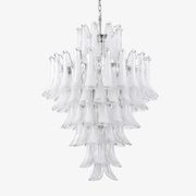 Aurora Chandelier White Cloud Glass Petals - Blowlighting