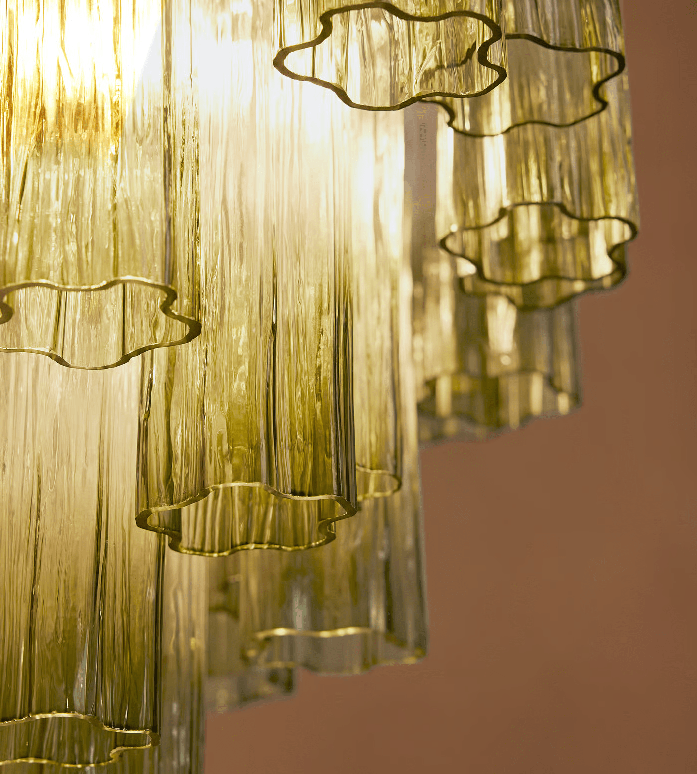 Aurora Chandelier Murano Glass Tiered Green - Blowlighting