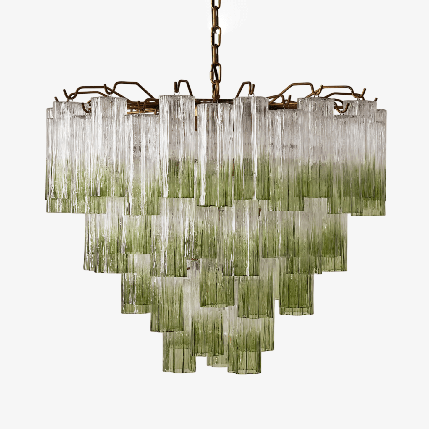 Aurora Chandelier Murano Glass Tiered Green - Blowlighting