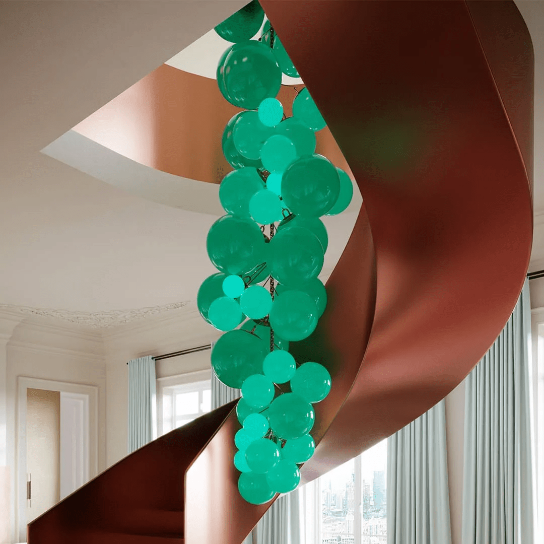 Aurora Chandelier Murano Glass Grape Cluster Art Deco - Blowlighting
