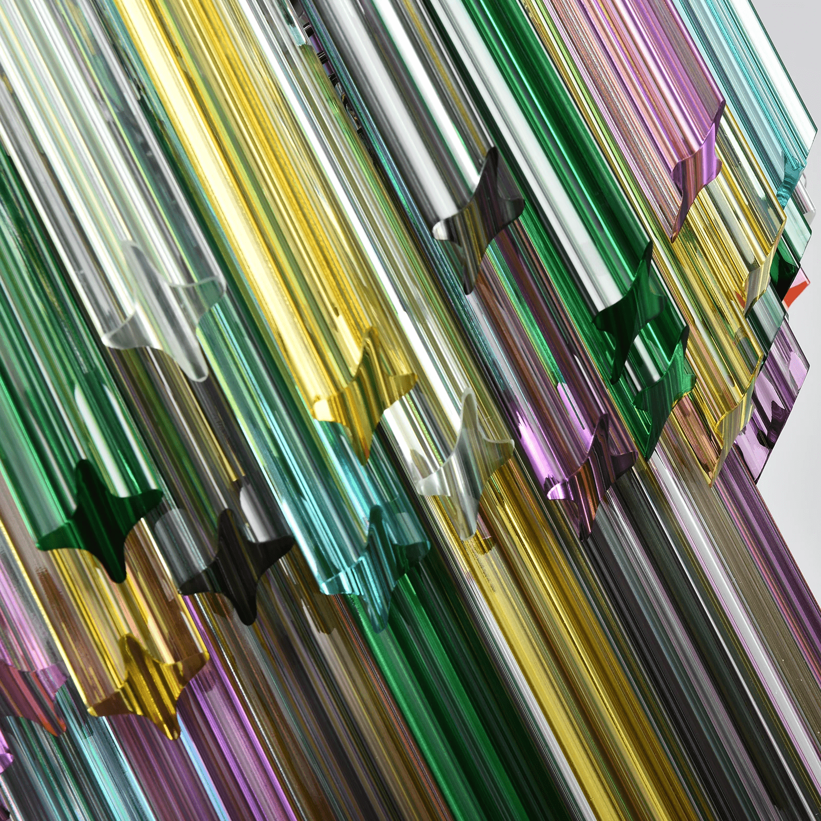 Aurora Chandelier Murano Glass Colorful Prism - Blowlighting