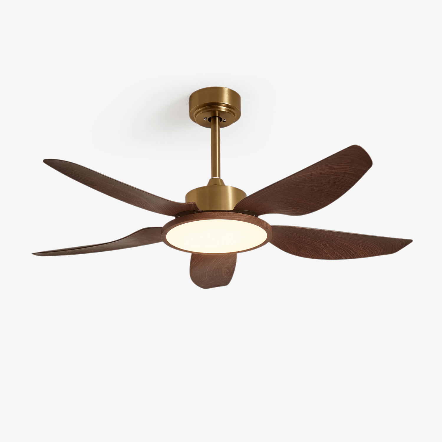 Aurelia Modern Wood Brass Ceiling Fan Light - Blowlighting