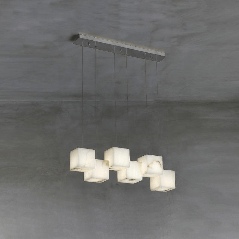 Ivnoros Minimalist Alabaster Linear Pendant Light Chandelier - Blowlighting
