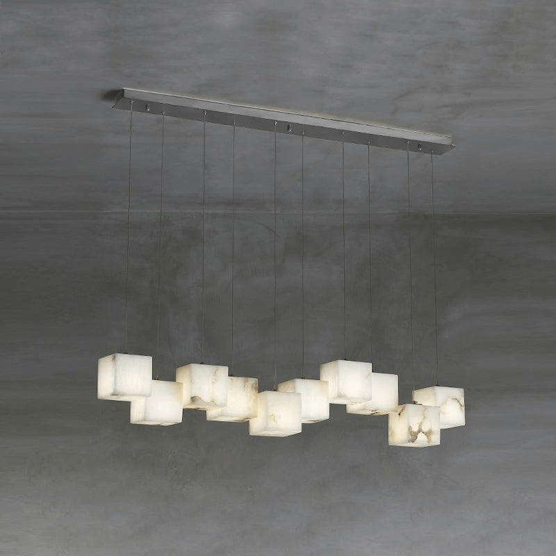 Ivnoros Minimalist Alabaster Linear Pendant Light Chandelier - Blowlighting