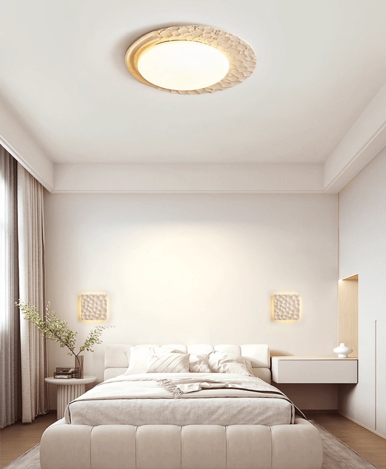 Ivsoris Textured Travertine Ceiling Light - Blowlighting