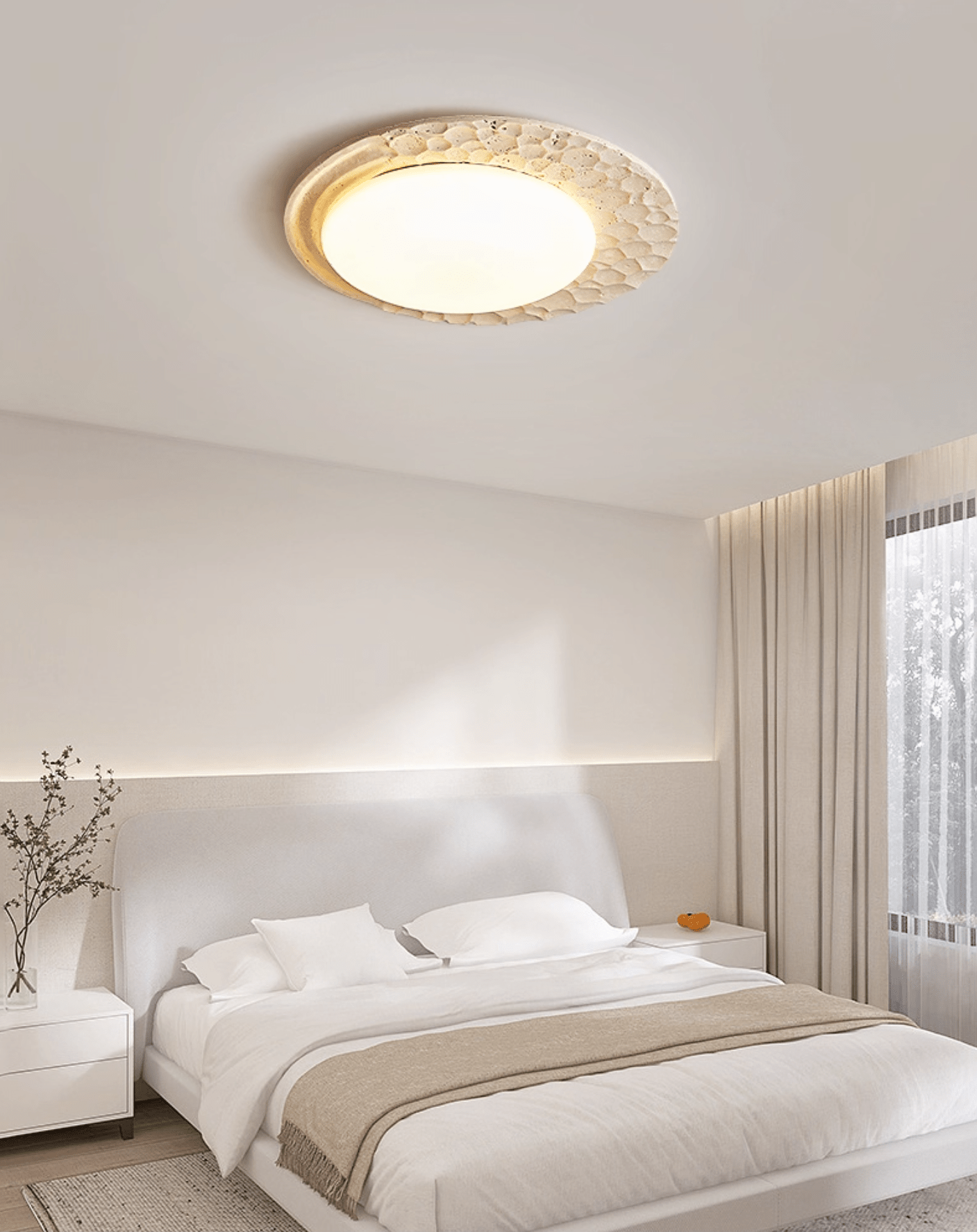 Ivsoris Textured Travertine Ceiling Light - Blowlighting