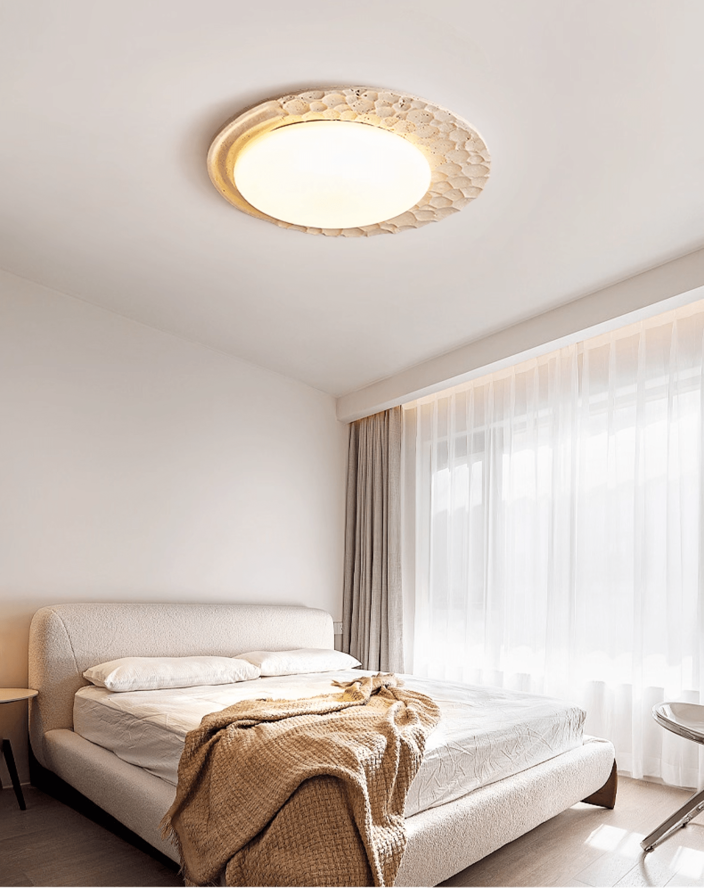 Ivsoris Textured Travertine Ceiling Light - Blowlighting