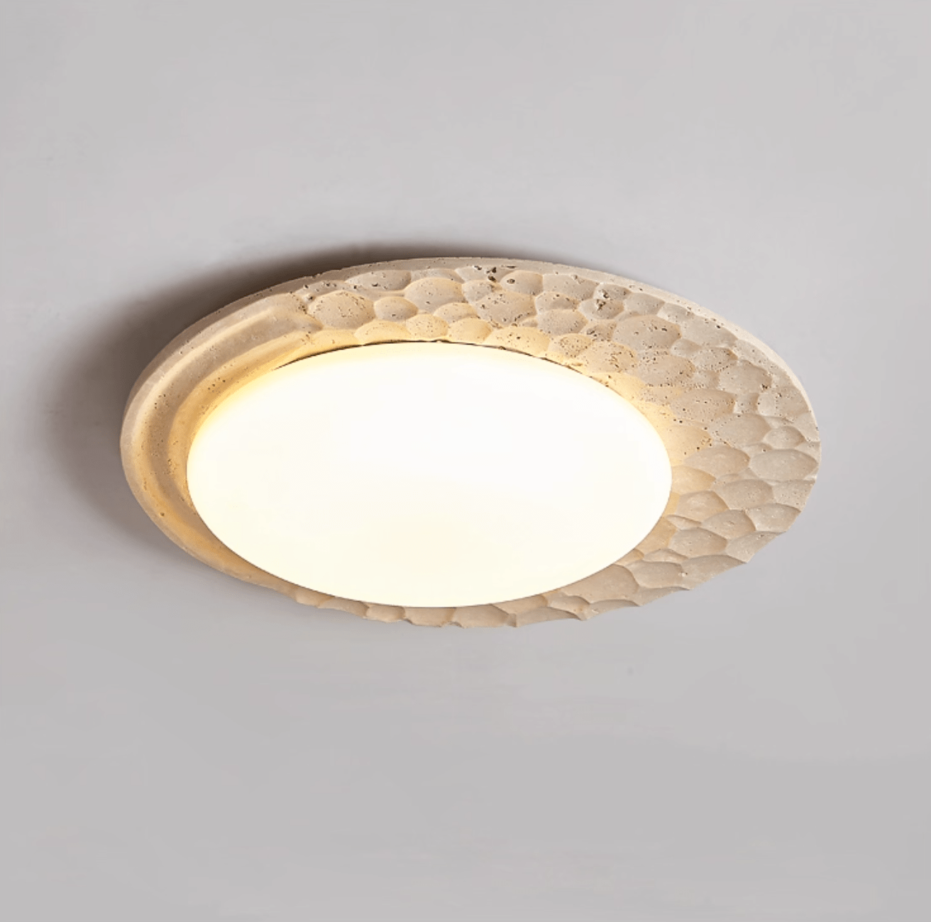 Ivsoris Textured Travertine Ceiling Light - Blowlighting