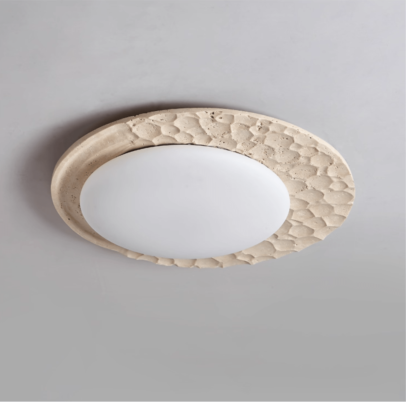 Ivsoris Textured Travertine Ceiling Light - Blowlighting