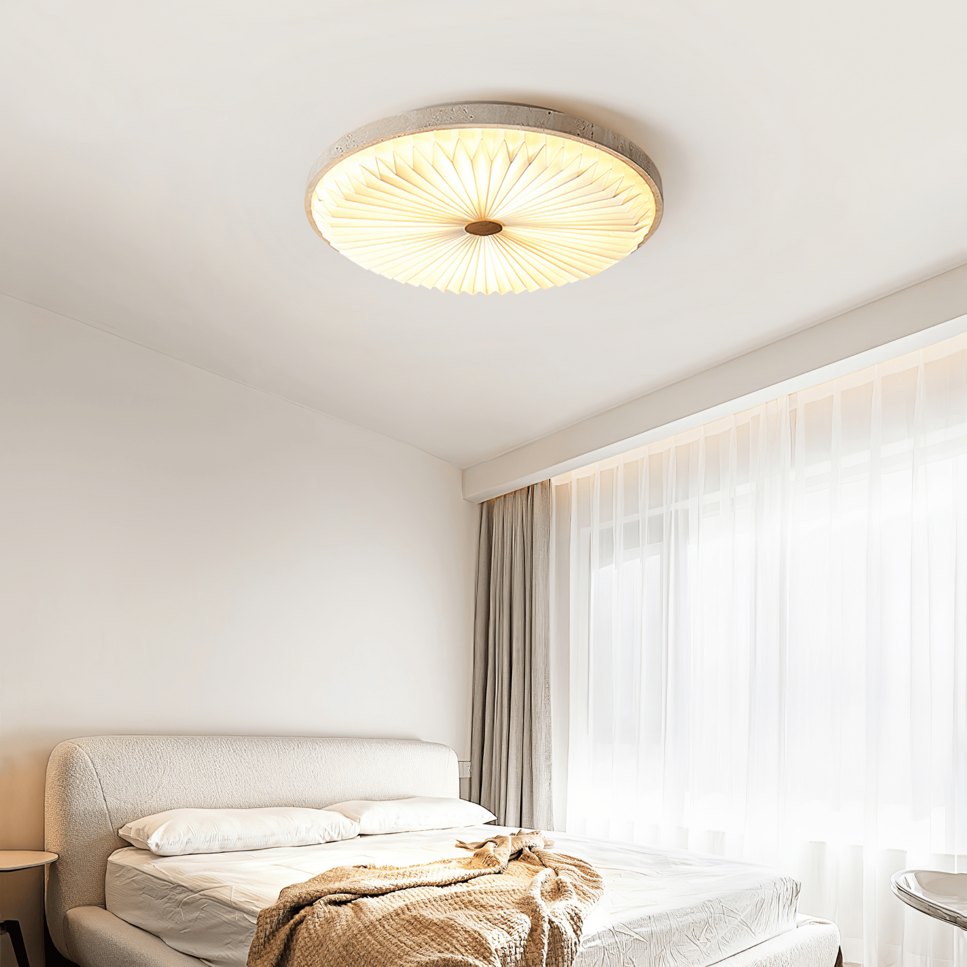 Ciloraris Textured Travertine Ceiling Light - Blowlighting