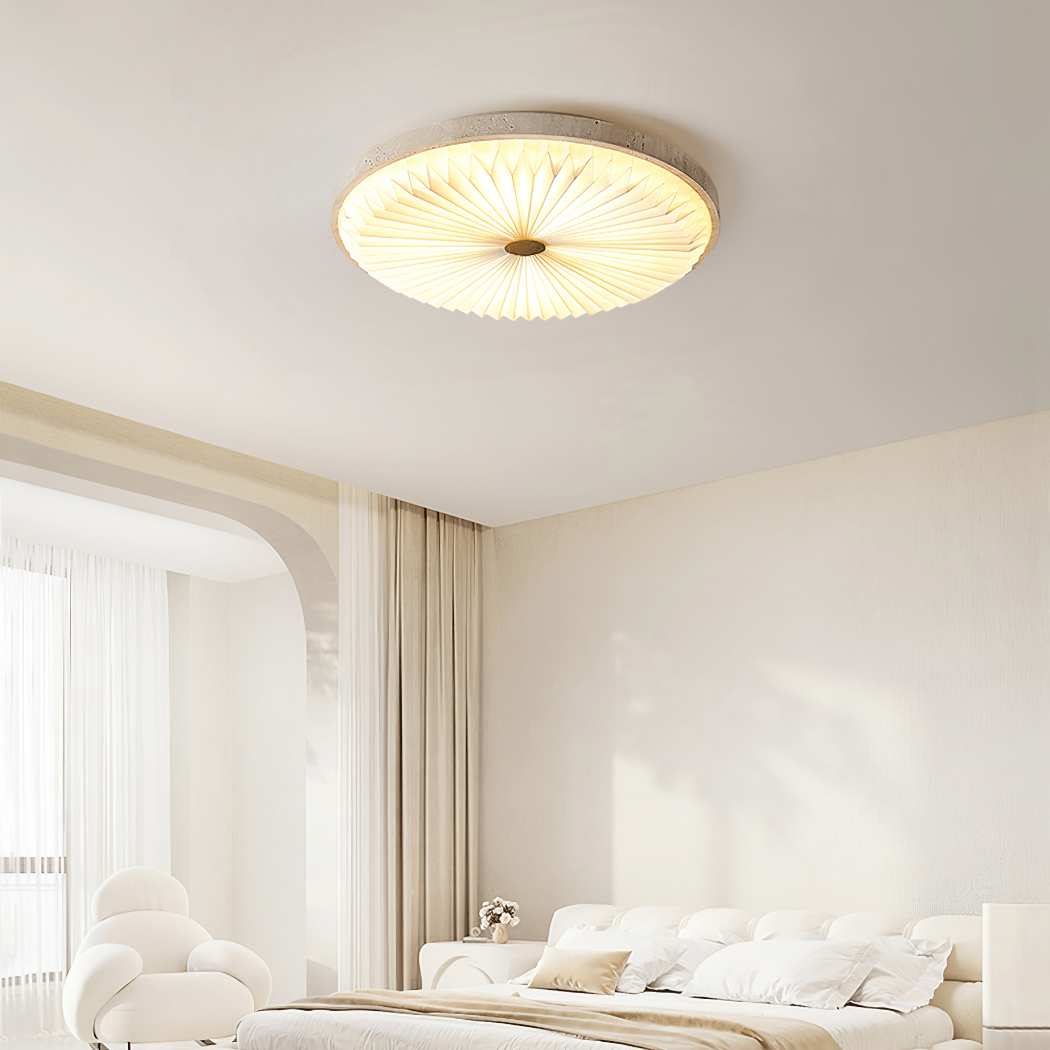 Ciloraris Textured Travertine Ceiling Light - Blowlighting