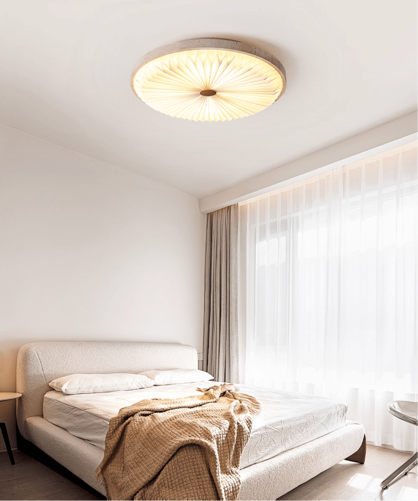 Ciloraris Textured Travertine Ceiling Light - Blowlighting