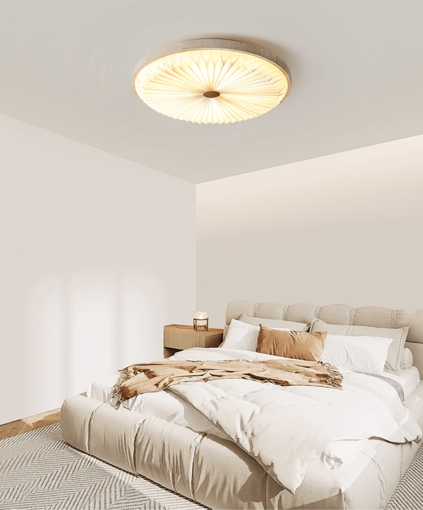 Ciloraris Textured Travertine Ceiling Light - Blowlighting