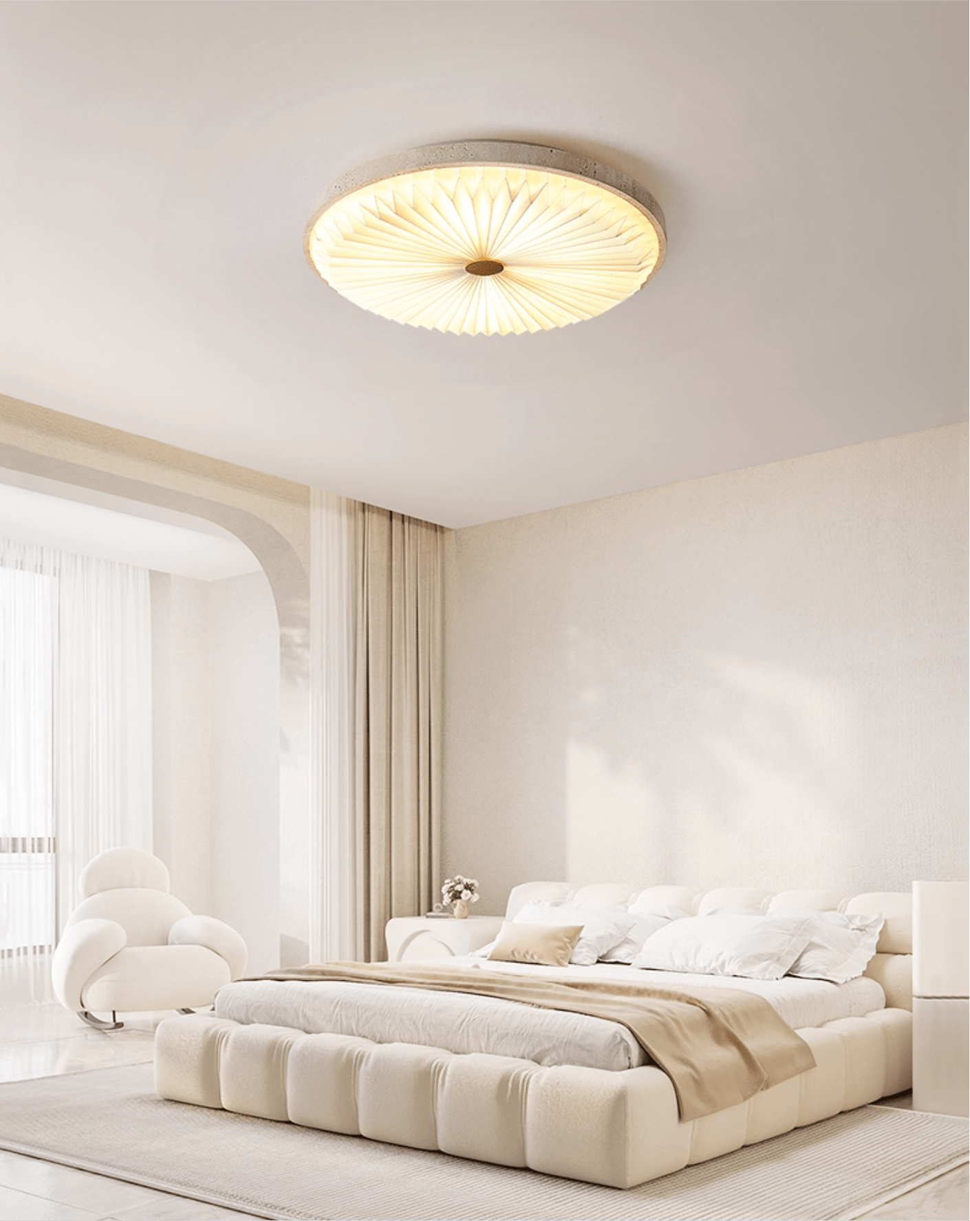 Ciloraris Textured Travertine Ceiling Light - Blowlighting