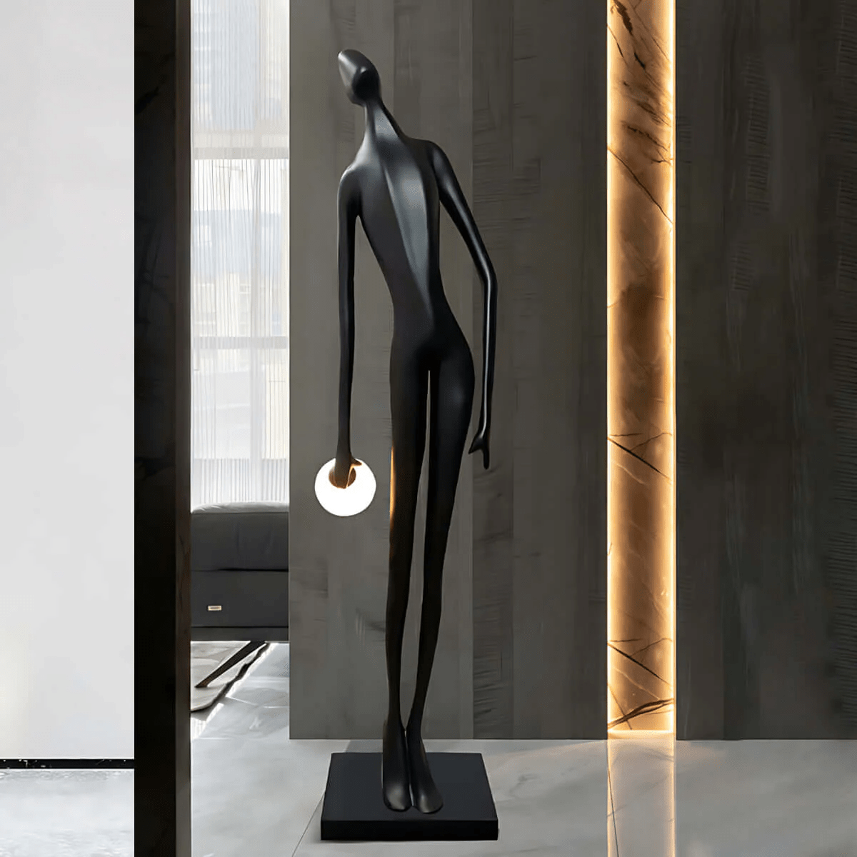 Noir Muse Sculpture Floor Lamp - Blowlighting