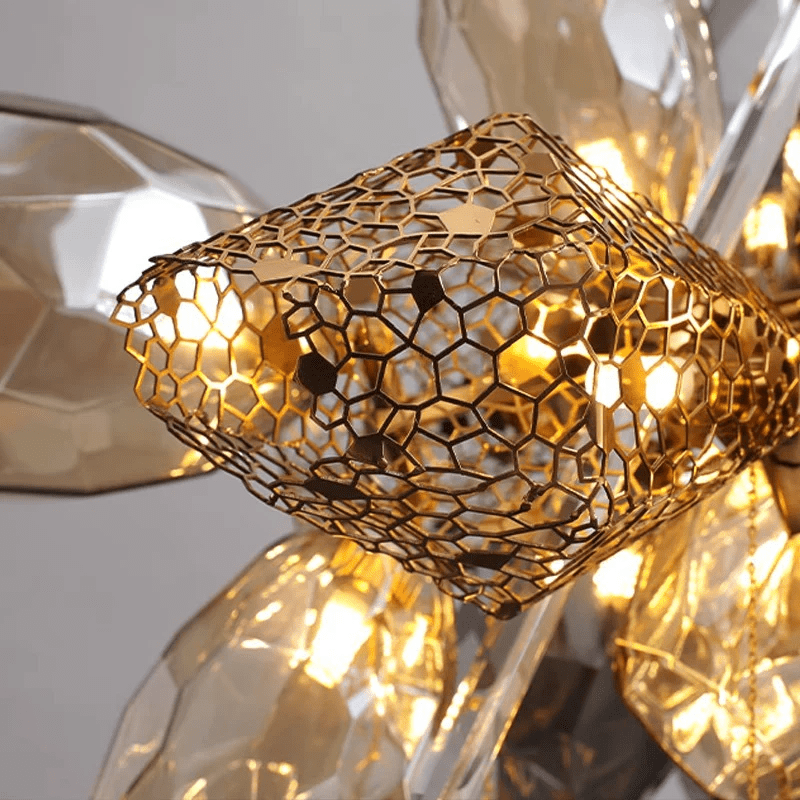 Aurora Chandelier Modern Glass Crystal Smoked Cluster - Blowlighting