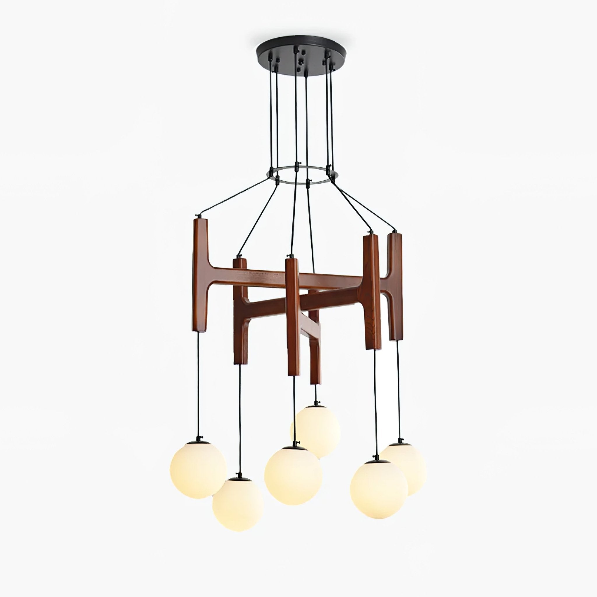 Xylocube Geometric Wood Globe Pendant Light - Blowlighting