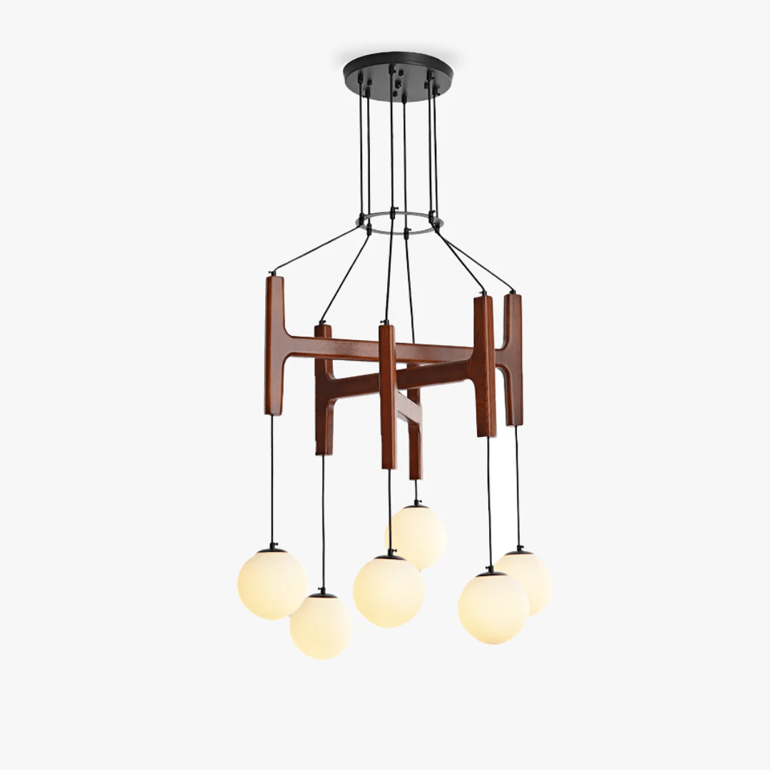 Xylocube Geometric Wood Globe Pendant Light - Blowlighting