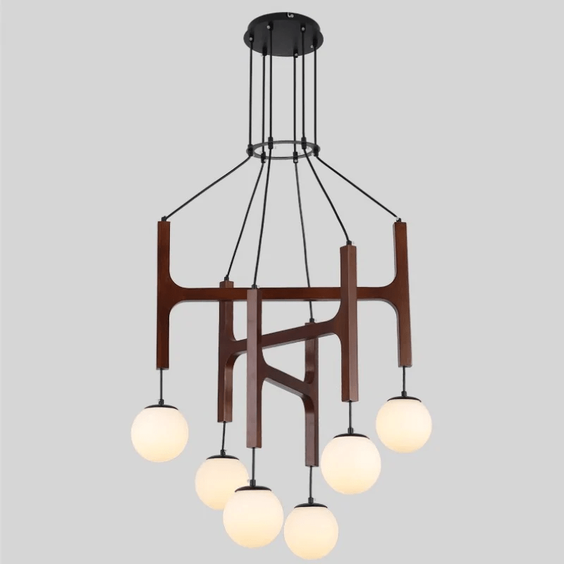 Xylocube Geometric Wood Globe Pendant Light - Blowlighting