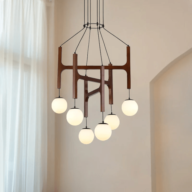 Xylocube Geometric Wood Globe Pendant Light - Blowlighting