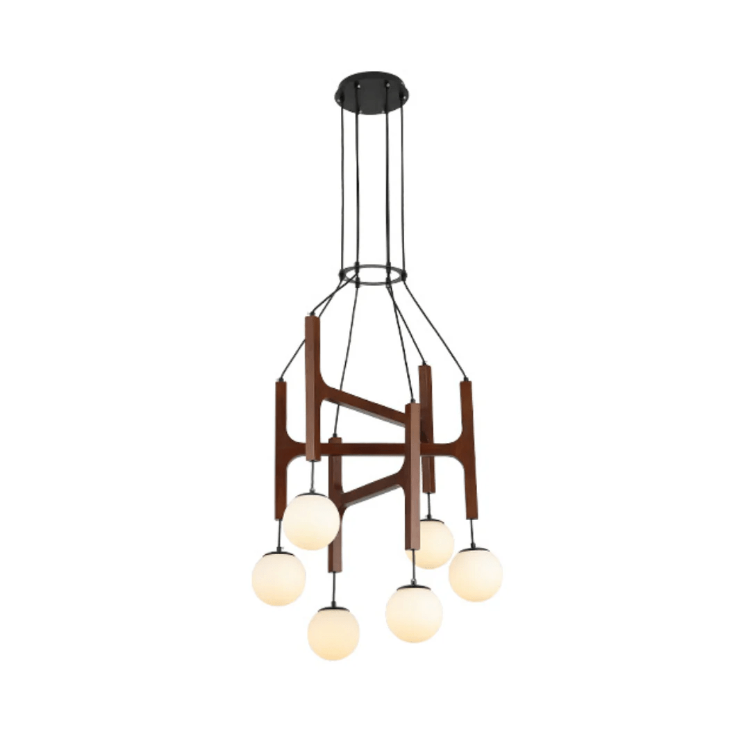 Xylocube Geometric Wood Globe Pendant Light - Blowlighting