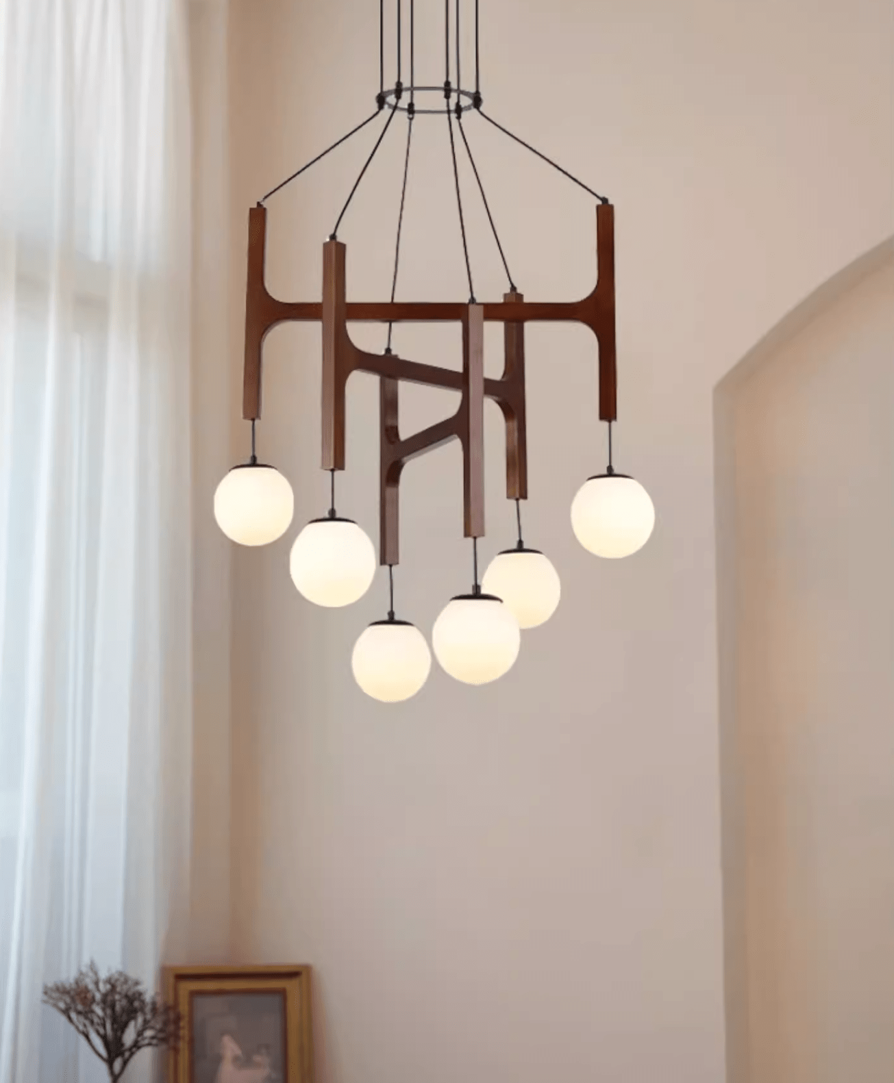 Xylocube Geometric Wood Globe Pendant Light - Blowlighting