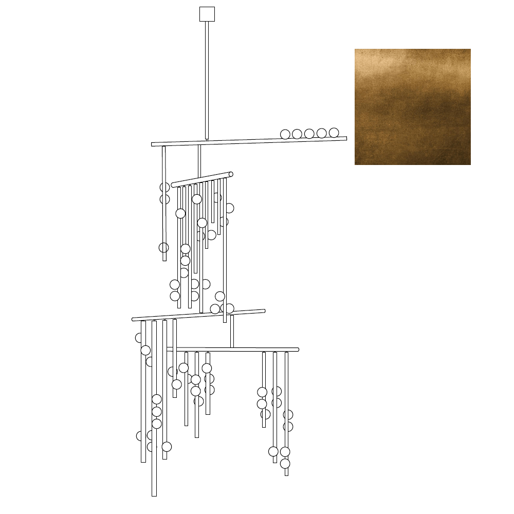 Eurzoris Geometric Brass Linear Pendant Light Chandelier - Blowlighting