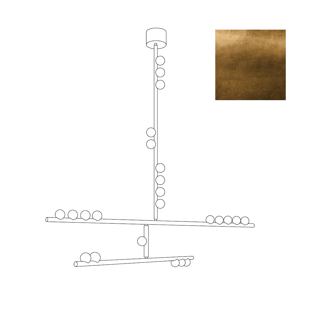 Eurzoris Geometric Brass Linear Pendant Light Chandelier - Blowlighting