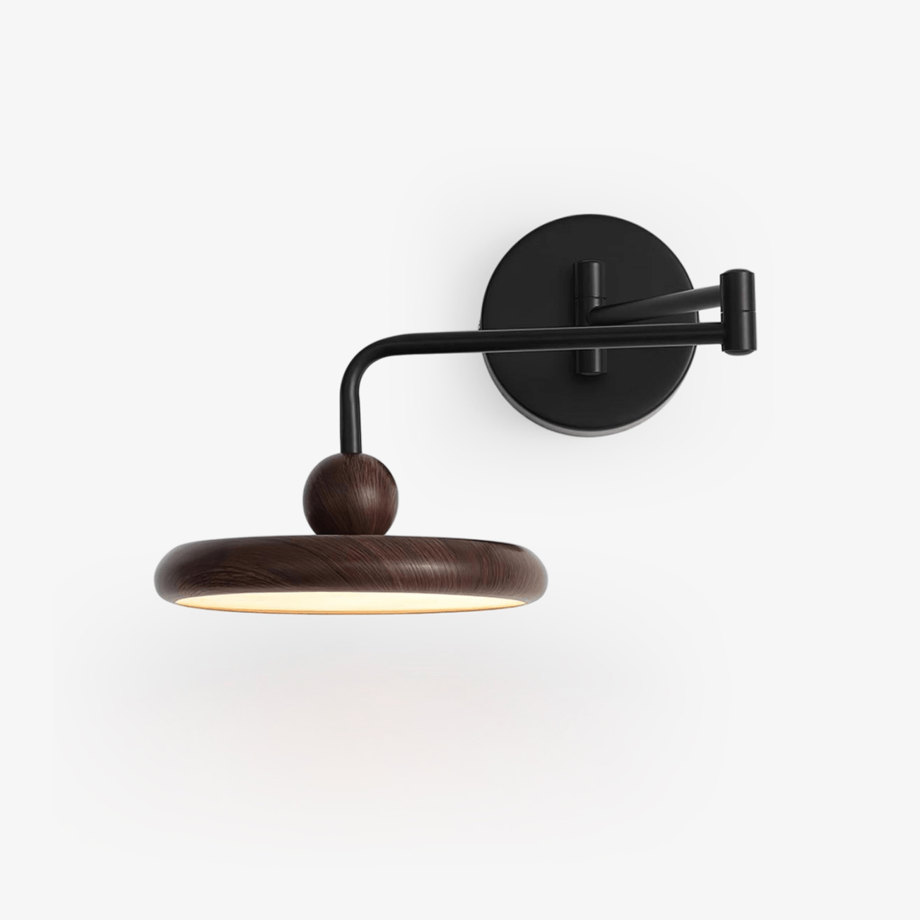 Kenshika Wooden Disc Black Wall Light - Blowlighting