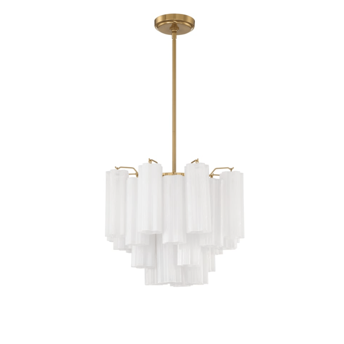 Aurora Murano Chandelier Glass Tube Layered Amber - Blowlighting