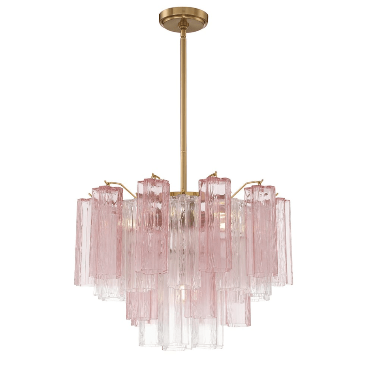 Aurora Murano Chandelier Glass Tube Layered Amber - Blowlighting