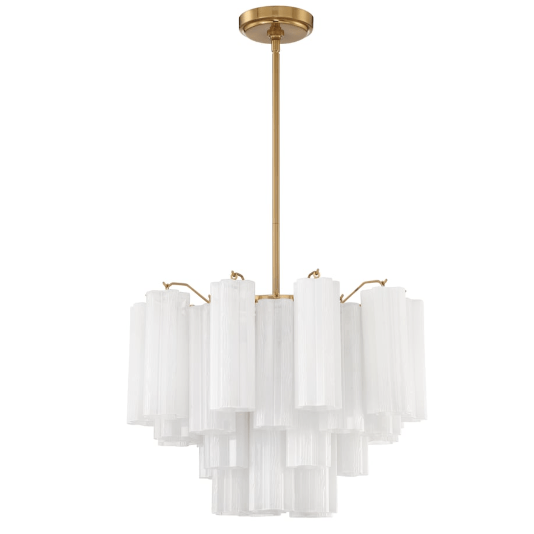 Aurora Murano Chandelier Glass Tube Layered Amber - Blowlighting
