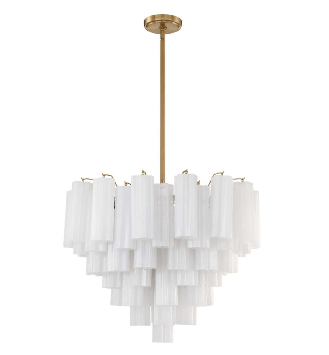 Aurora Murano Chandelier Glass Tube Layered Amber - Blowlighting