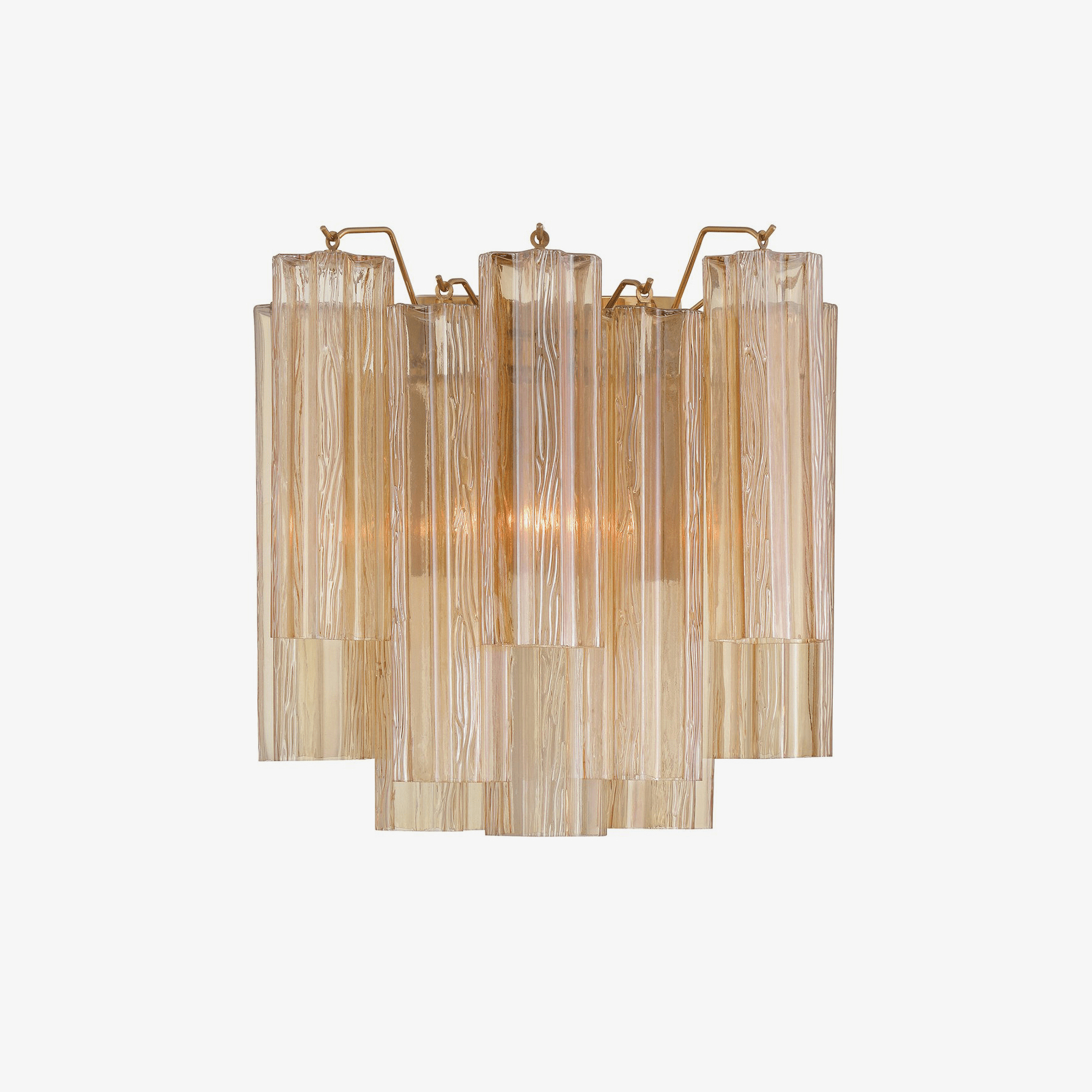 Aurora Wall Light Tronchi Glass Tube Tiered Amber Modern - Blowlighting