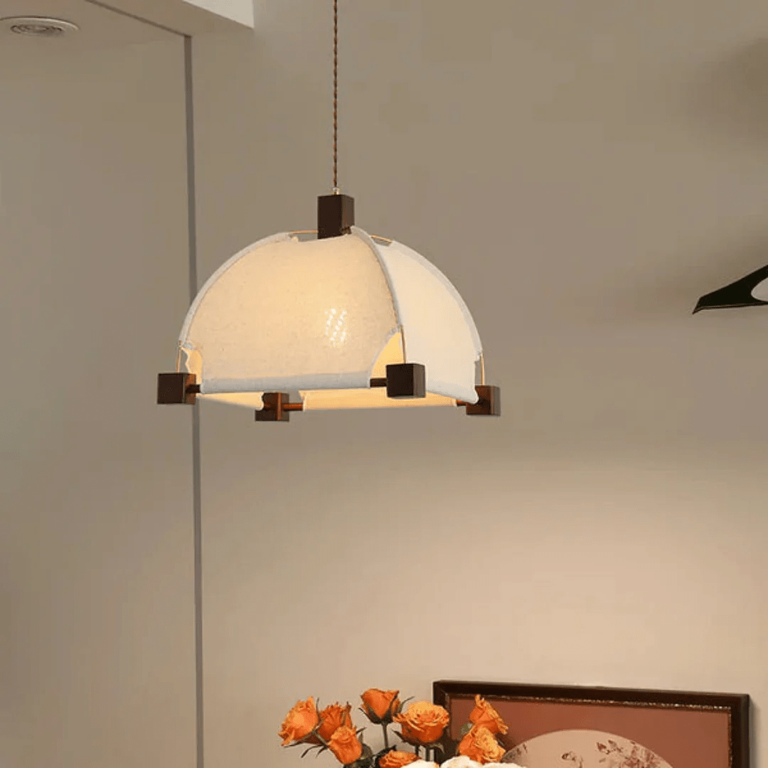 Phoebe Vintage Wood Pendant Lamp - Blowlighting