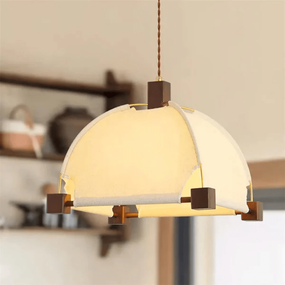 Phoebe Vintage Wood Pendant Lamp - Blowlighting