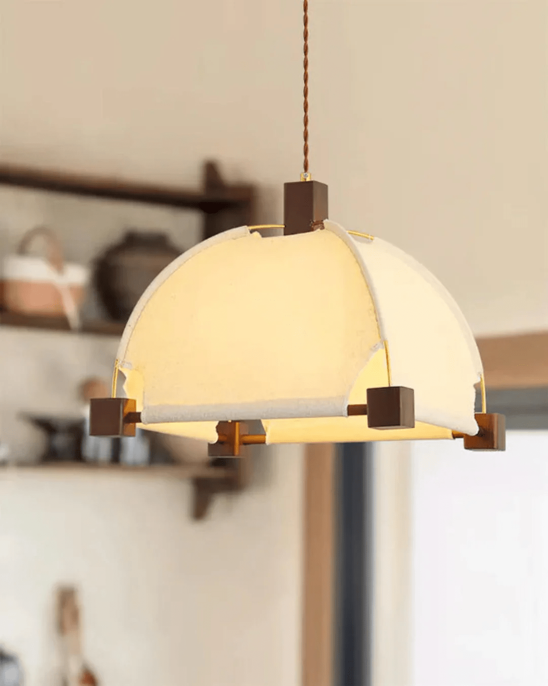 Phoebe Vintage Wood Pendant Lamp - Blowlighting