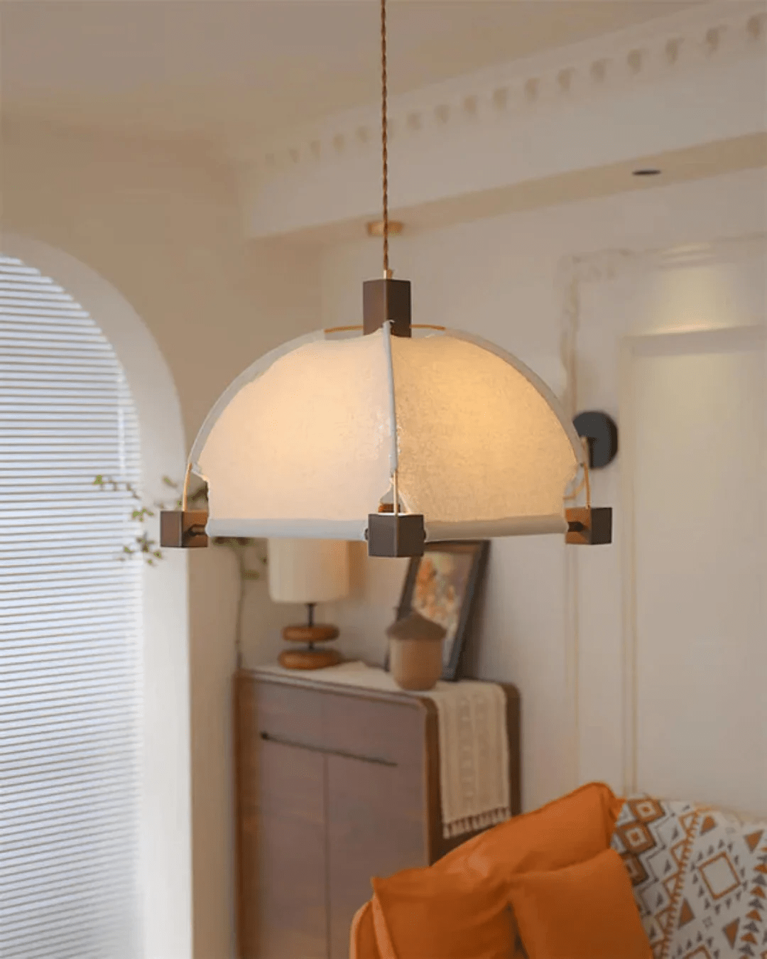 Phoebe Vintage Wood Pendant Lamp - Blowlighting