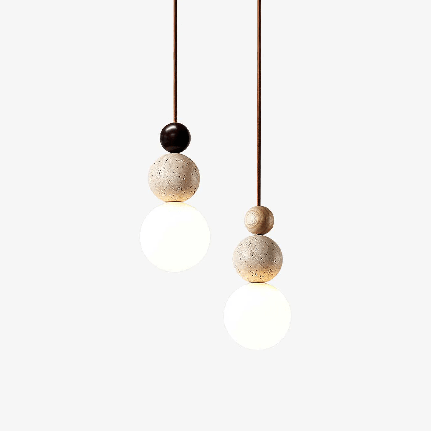 Ullaeia Sphere-Cluster Travertine Pendant Light - Blowlighting