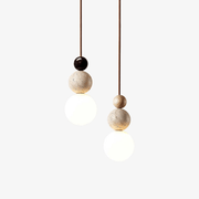 Ullaeia Sphere-Cluster Travertine Pendant Light - Blowlighting