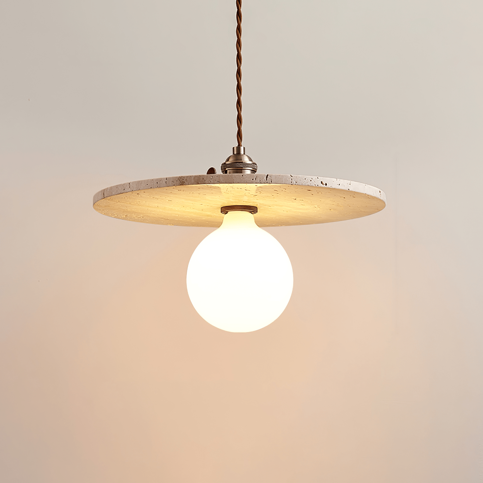 Nico Minimalist Travertine Pendant Light - Blowlighting