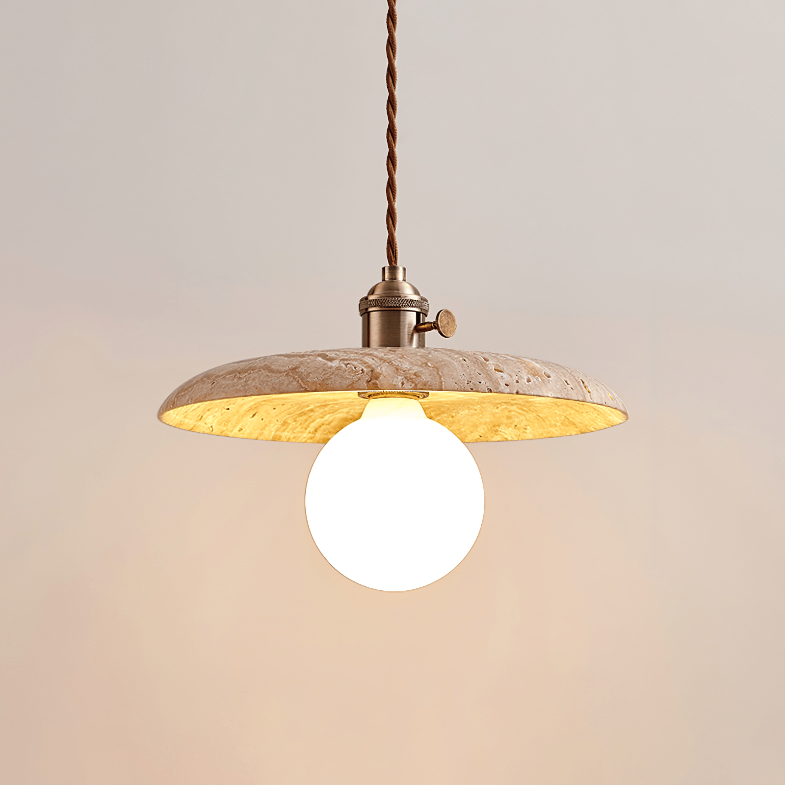 Nico Minimalist Travertine Pendant Light - Blowlighting