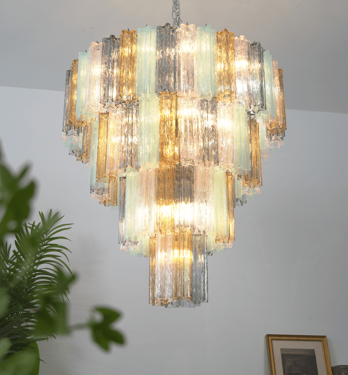 Chandelier Multi Glass Prism Elegant Luxurious for Livingroom ...