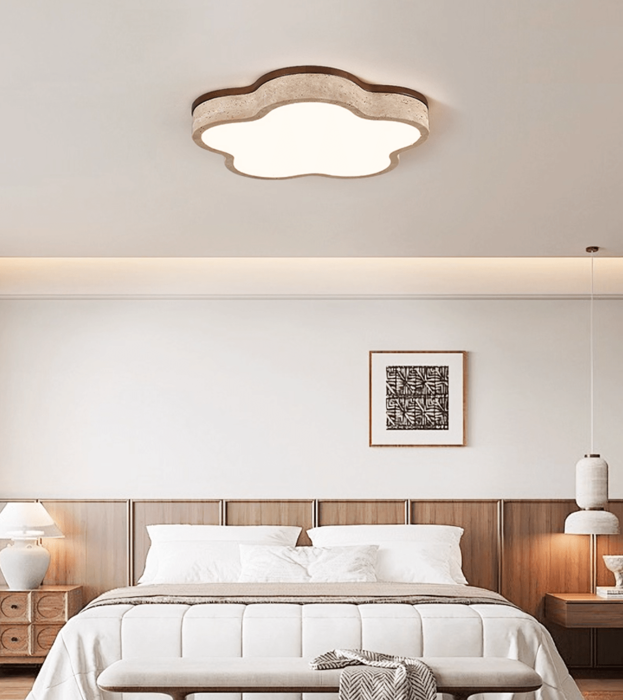 Cloudline Travertine Ceiling Lamp - Vakkerlight