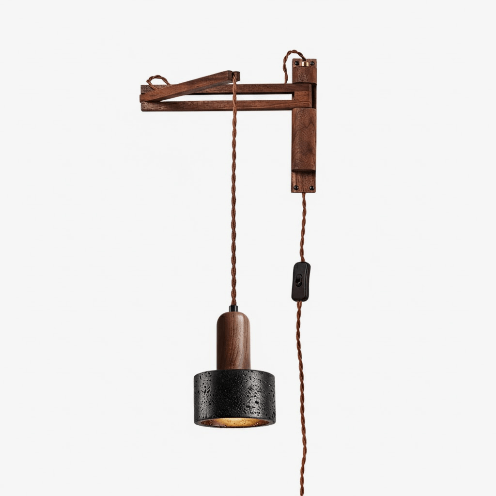 Lava Stone Swing Arm Plug - In Wall Lamp - Vakkerlight